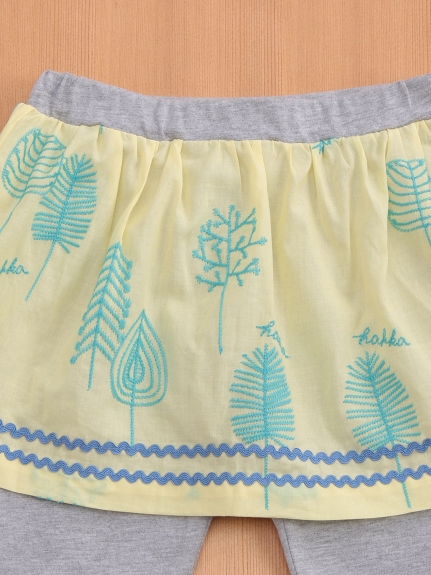 ツリー刺繍スパッツ付きスカート3